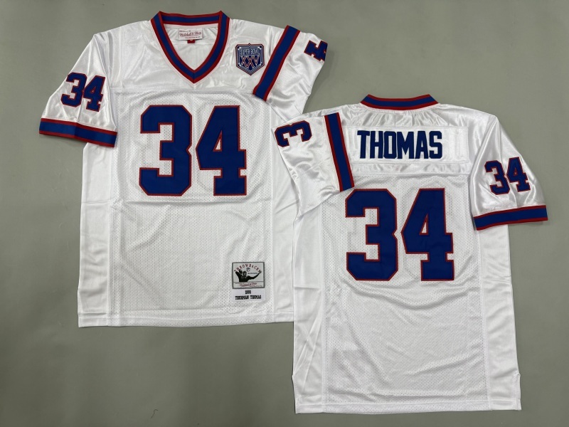 Men 2025 Buffalo Bills #34 Thomas white Throwback Limited NFL Jersey style 001->san francisco 49ers->NFL Jersey